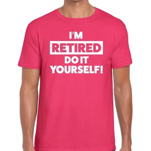 Pensioen I am retired do it yourself roze t-shirt voor heren - roze pensioen shirt