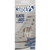 14x stuks Shoeps elastische veters wit - Sneakers/gympen/sportschoenen elastieken veters