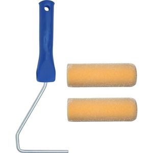 Verfbeugel voor latex- en lakrollers 10 cm  - inclusief 2 stuks velvet lakrollers