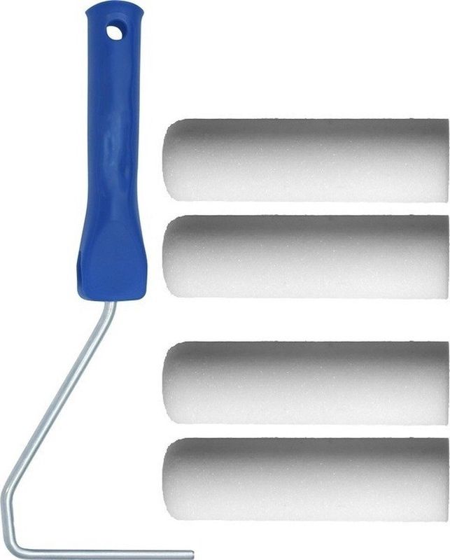 Verfbeugel Voor Latex- en Lakrollers 10 cm - Inclusief 4 Stuks Lakrollers Extra Fijn