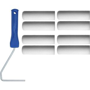 Verfbeugel Voor Latex- en Lakrollers 10 cm - Inclusief 8 Stuks Lakrollers Extra Fijn