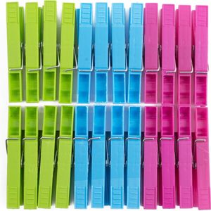 48x Kunststof wasknijpers 8 cm - Knijpers/wasspelden
