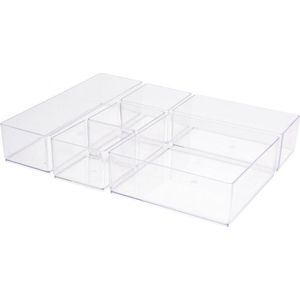 Make-up organizer voor in de la 6-vaks - Make-up en haaraccessoires ladeverdeling van 30 x 22,5 x 5 cm