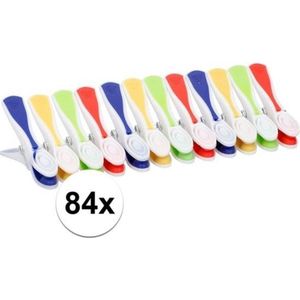 Gekleurde Wasknijpers - 84 Stuks - Plastic Knijpers / Wasspelden