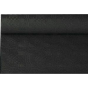 Zwart papieren tafellaken/tafelkleed 800 x 118 cm op rol - Zwarte thema tafeldecoratie versieringen