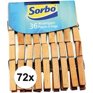 72x Sorbo wasknijpers hout