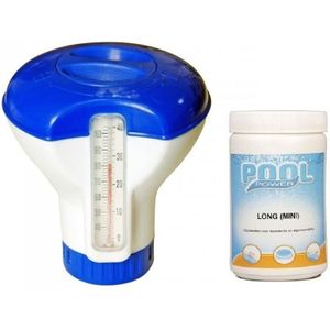 Zwembad chloordispenser met thermometer - Inclusief 20 grams chloortabletten 1 kilo