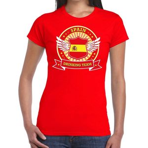Rood Spain drinking team t-shirt rood dames - Spanje kleding