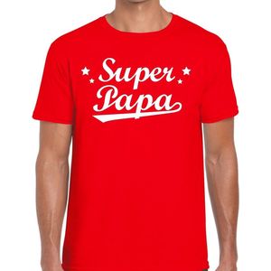 Super papa t-shirt rood voor heren - rood super papa cadeaushirt - vaderdag shirt