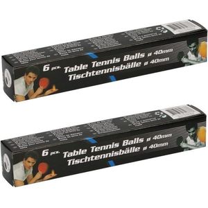 12x Speelgoed tafeltennis/ping pong balletjes wit 4 cm - Buitenspeelgoed