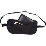 Plat money belt reis heuptasje zwart 29 x 13 cm - Reisportemonnee