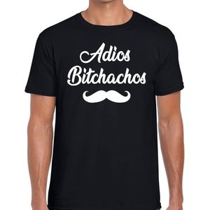 Adios bitchachos tekst t-shirt zwart heren - zwart heren fun shirt Adios bitchachos