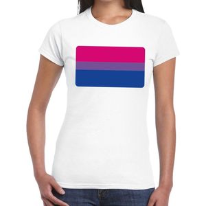 Bellatio Decorations - Gay Pride T-shirt - Wit - Bi Kleuren - Dames
