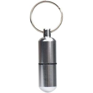 Pillenkoker sleutelhanger - mini - pillendoosje voor onderweg - 2,5 x 8,5 cm - Pillendoosjes