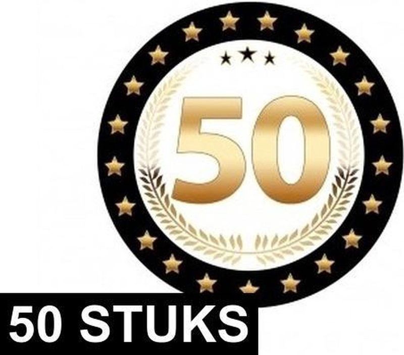 50x Luxe bierviltjes met 50 jaar zwart/goud - Themafeest 50 jaar - Abraham/Sarah feestversiering