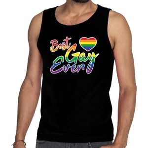 Gay Pride Best Gay Ever Tanktop/Mouwloos Shirt - Zwart Homo Tanktop Heren - Gaypride L