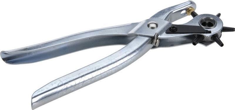 Gaatjestang/revolvertang 20 cm - Holpijptang/ponstang/perforatietang/riemtang van metaal - Gaatjestang voor riem