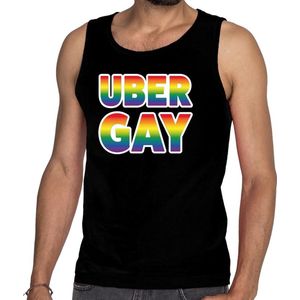 Bellatio Decorations - Gay Pride Tanktop - Zwart - Katoen