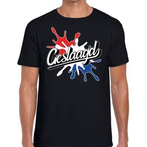 Geslaagd cadeau t-shirt met spetter effect - Geslaagden shirt zwart voor heren - Geslaagd/ afgestudeerd S