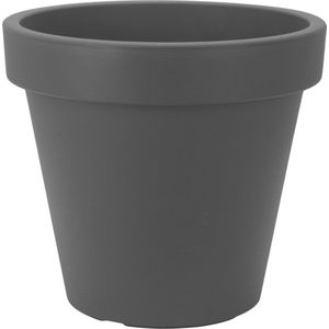 Bloempot/plantenpot voor binnen en buiten - D20 x H18 cm - antraciet grijs - kunststof