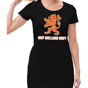 Nederland supporter jurkje Hup Holland Hup zwart voor dames - landen kleding S