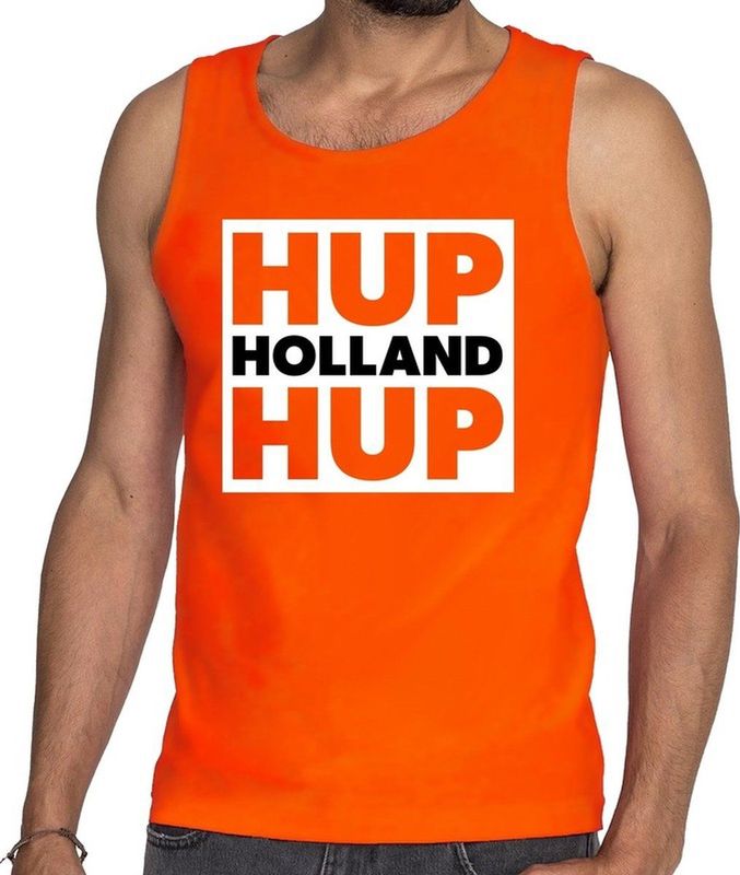 Bellatio Decorations - Tanktop - Oranje - Hup Holland Hup - Mouwloos