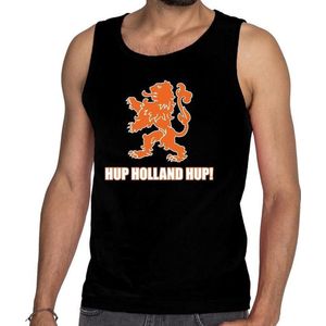 Nederlands elftal supporter tanktop / mouwloos shirt Hup Holland Hup zwart voor heren