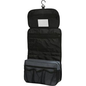 1 stuk toilettas, multifunctionele tas, waszak, douchetas, make-uptas, met ritssluiting, geschikt voor reizen, buitensporten, sportschool, voor dames en heren (zwart