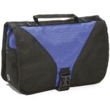 Hangende toilettas/make-up tas zwart/blauw 27 cm voor heren/dames - Reis toilettassen/make-up etui ophangen - Handbagage