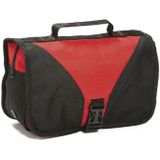 Hangende toilettas/make-up tas zwart/rood 27 cm voor heren/dames - Reis toilettassen/make-up etui ophangen - Handbagage