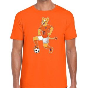 Nederlands dames elftal supporter shirt Leeuwinnen met bal oranje voor heren