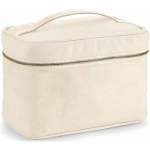 Toilettas/Make-up Tas Naturel met Handvat 23 cm Voor Heren/Dames - Reis Toilettassen/Make-up Etui