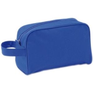 Toilettas/make-up tas blauw met handvat 21,5 cm voor heren/dames - Reis toilettassen/make-up etui - Handbagage