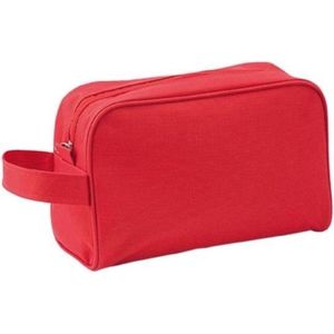 Toilettas/make-up tas rood met handvat 21,5 cm voor heren/dames - Reis toilettassen/make-up etui - Handbagage