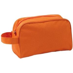 Handbagage/reis toilettas oranje met handvat 21,5 cm voor kinderen - Toilettassen