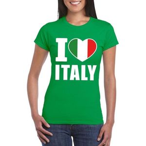 Groen I love Italy supporter shirt dames - Italie t-shirt dames XS