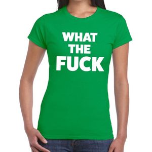 What the Fuck tekst t-shirt groen dames - dames shirt What the Fuck