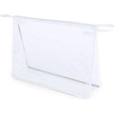 Toilettas/make-up tas transparant/wit 29 cm voor heren/dames - Reis toilettassen/make-up etui - Handbagage