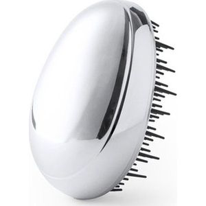 Haarborstel - Anti-Klit - Zilver - Kunststof - Compact Model