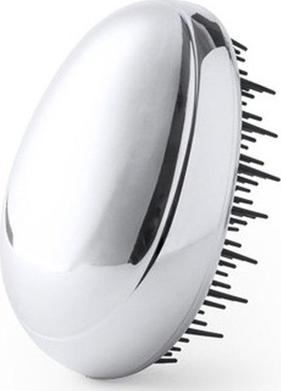 Haarborstel - Anti-Klit - Zilver - Kunststof - Compact Model