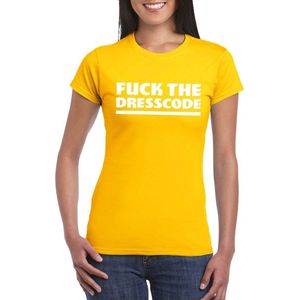 Fuck the dresscode dames shirt geel - Dames feest t-shirts
