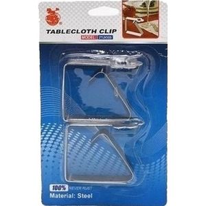 Bellatio Design klemmen - 2x stuks RVS tafelkleed vastzet klemmetjes bloemetje 5 cm - tafelzeil klemmen