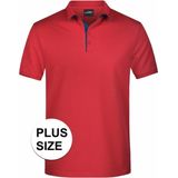 James & Nicholson - Golf Pro - Polo Shirt - Rood - 100% Katoen - 3-Knoops Sluiting