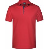 James & Nicholson - Golf Pro - Polo Shirt - Rood - 100% Katoen - 3-Knoops Sluiting
