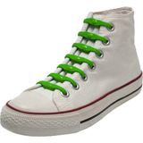 14x Shoeps elastische veters groen - Sneakers/gympen/sportschoenen elastieken veters - Hulp bij veters strikken