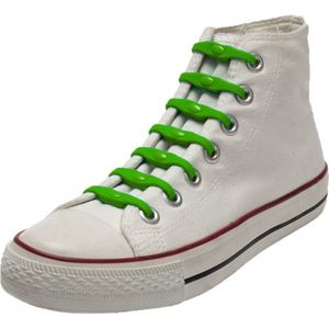 14x Groene schoenveters elastisch/elastiek siliconen