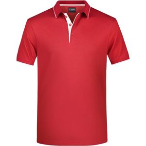 James & Nicholson - Golf Pro - Poloshirt - Rood/Wit - Premium Kwaliteit