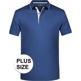 Poloshirt - grote maat - navy/wit - Golf Pro premium - heren - polo's - shirts - plus size herenkleding - Werk/zakelijke polo t-shirt XXXL