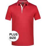 James & Nicholson - Golf Pro - Polo Shirt - Rood - 100% Katoen - 3-Knoops Sluiting