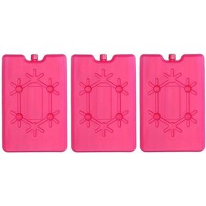 3x Koelelementen fel roze 16 cm - Koelblokken/koelelementen voor koeltas/koelbox